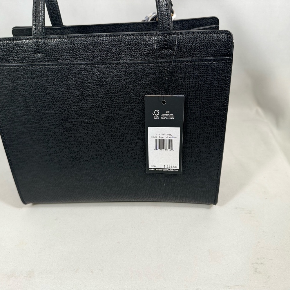Karl Lagerfeld black Medallion Bag NWT and twilly (chain not included) - Picture 4 of 10